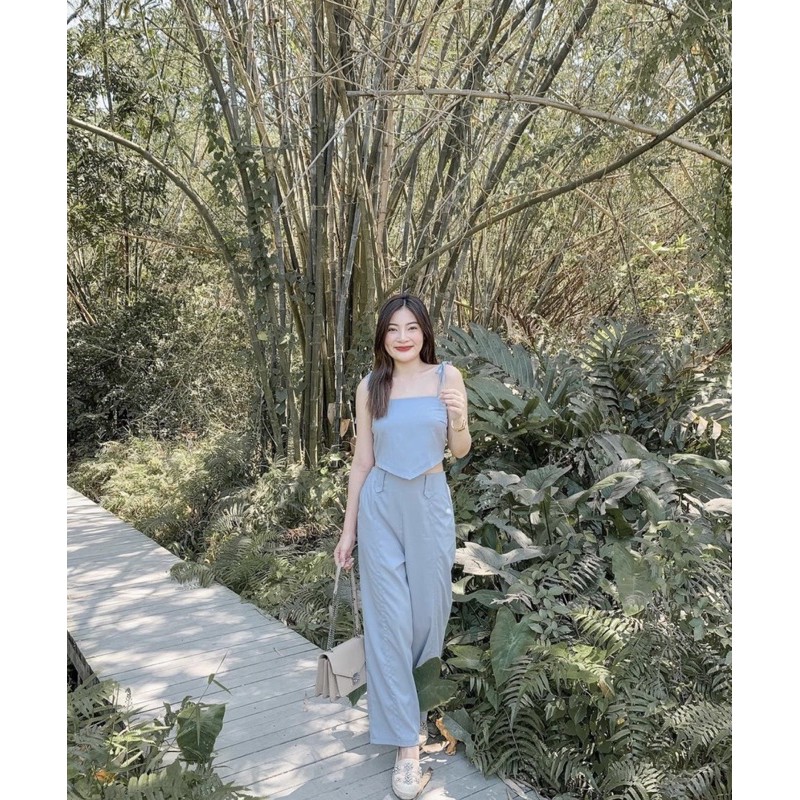 SET ÁO XANH 2D CROP QUẦN SUÔNG | BigBuy360 - bigbuy360.vn