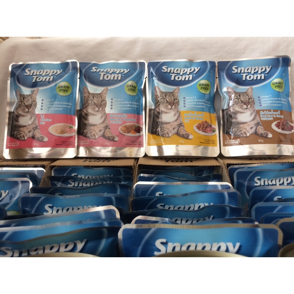 Pate cho mèo trưởng thành Snappy Tom gói 85g nhập Thái Lan chính hãng