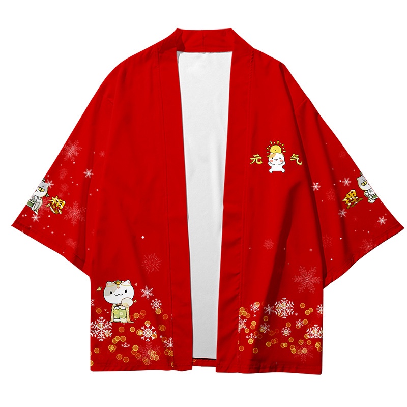 Áo Choàng Kimono Hai Chiều In Hình Mèo Haori Anime If History Is A Group Of Meow