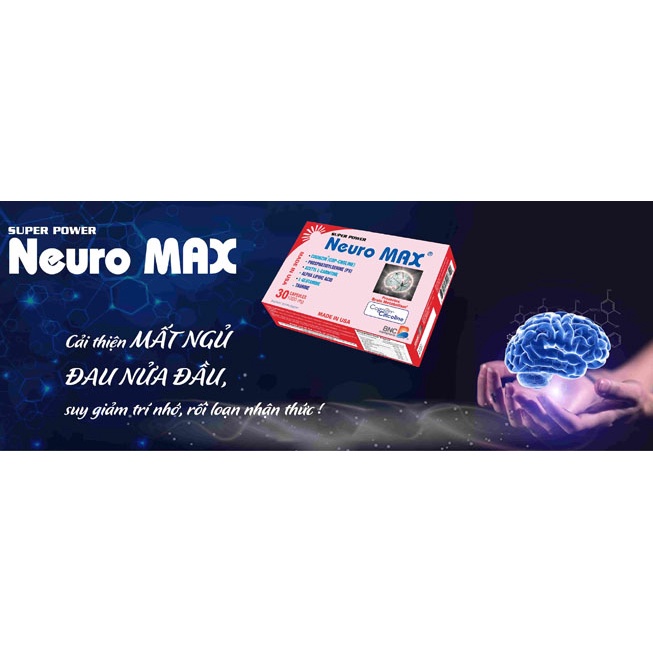 Viên Uống Hỗ Trợ Phục Hồi Chức Năng Não Super Power Neuro Max  Hộp 30 Viên