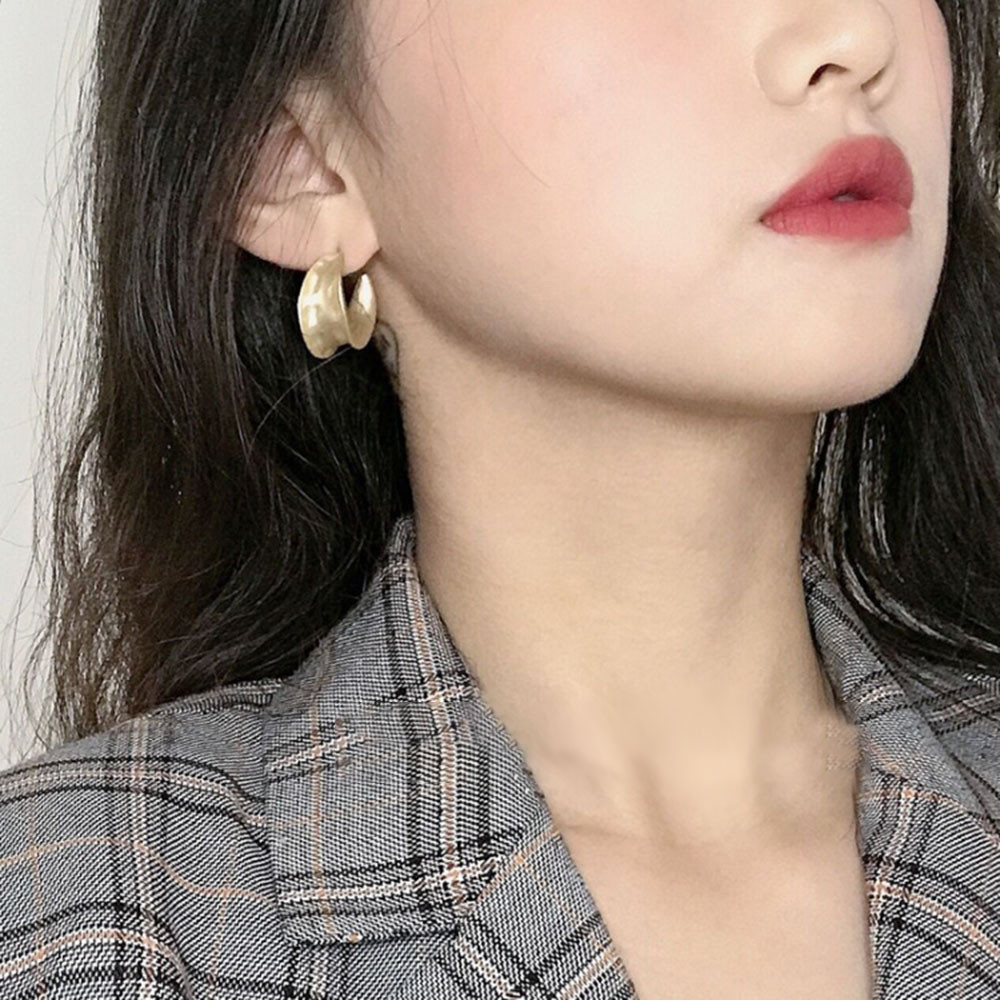 Hoa Tai Kim Loại Thiết Kế Đơn Giản Thời Trang