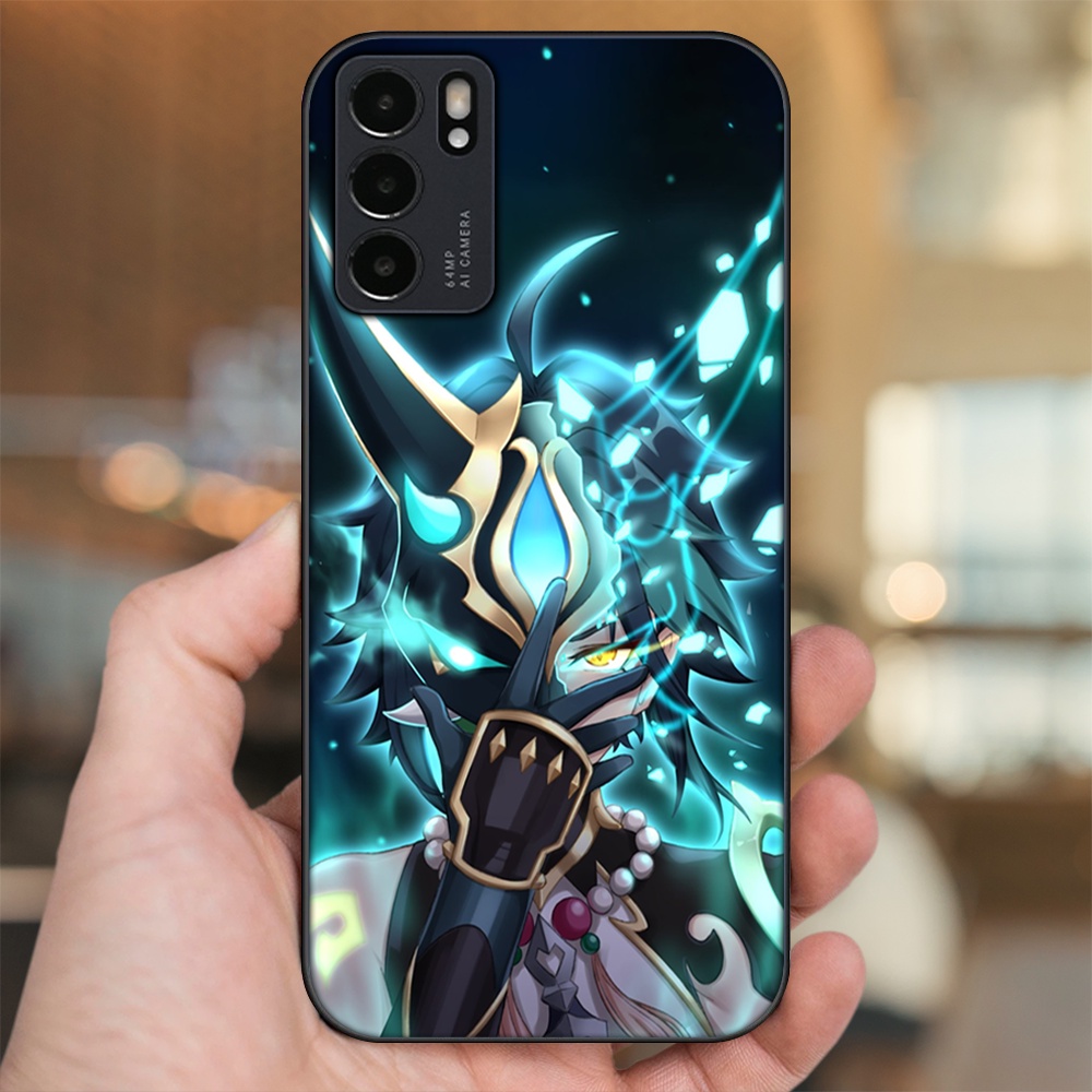 Ốp lưng Oppo Reno 6 5G viền đen in hình Xiao Genshin Impact