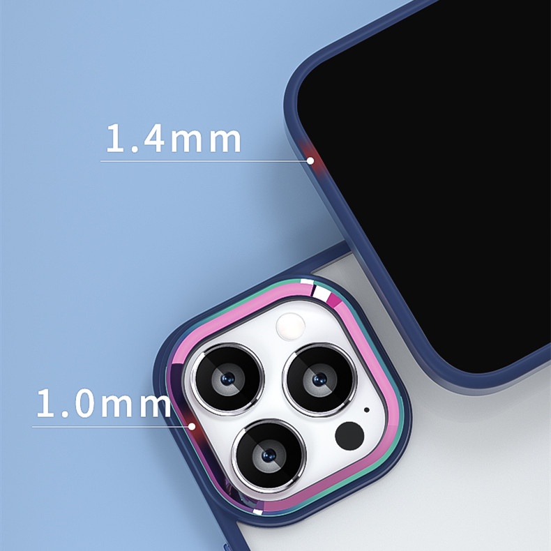 Ốp điện thoại silicone trong suốt viền kim loại nhiều màu sắc tùy chọn cho IPHONE 13