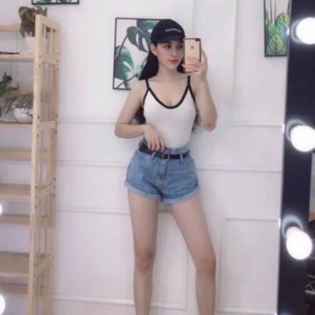 Áo 2 dây cổ v fee size 40-56kg kèm video