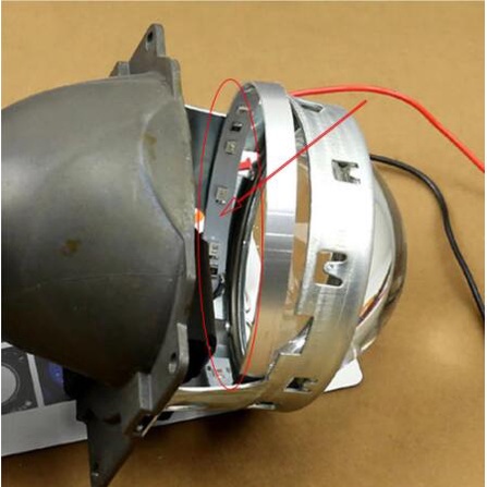 Set 2 Đèn Pha LED Halo Hình Mắt Quỷ 360 Độ Cho Xe Hơi / Xe Máy DIY