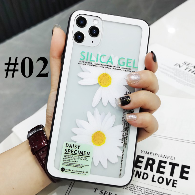 Ốp lưng Meizu 15th 16th 15 16 Plus 16s Case Daisy Transparent Hard Tempered Glass Cover Ốp lưng Meizu M9 M5 M6 M8 Note S6 E3 V8 X8 Protection Phone casing