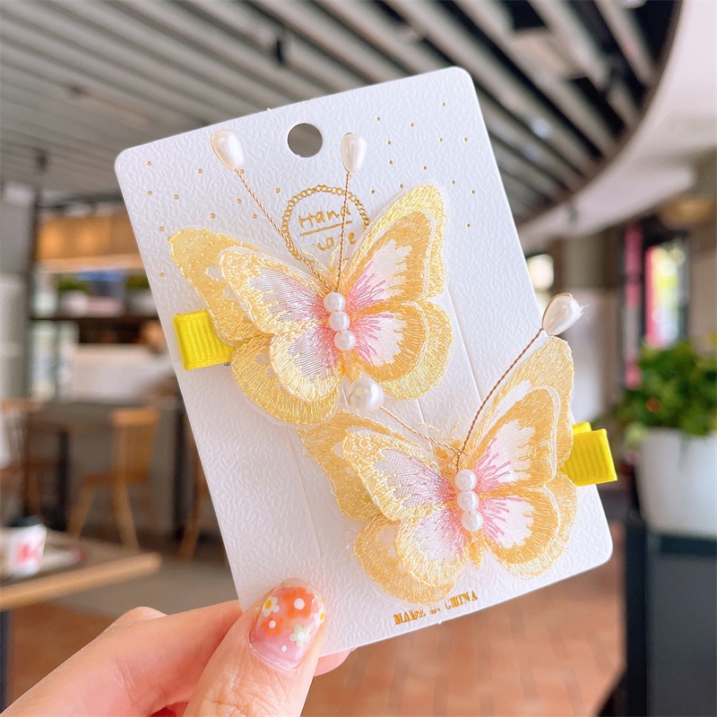 Set 2 Kẹp Tóc Hình Bướm Xinh Xắn Cho Bé Gái