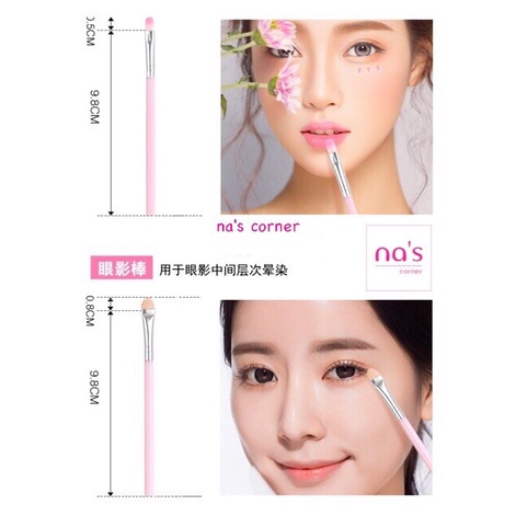 Bộ cọ mini hồng 5 chi tiết dễ thương kèm túi nhựa đựng tiện dụng