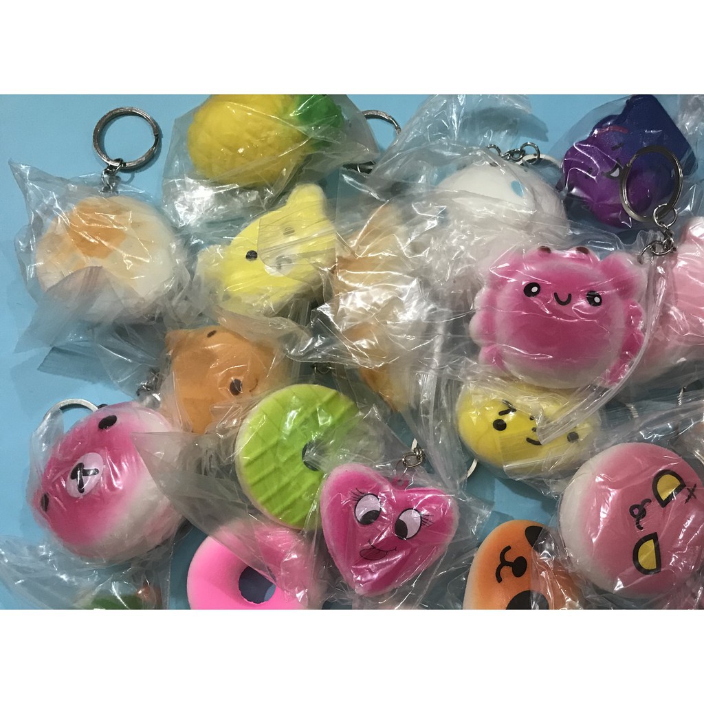 Combo 30 squishy đủ loại giá rẻ ngẫu nhiên tặng móc khóa- đồ chơi an toàn cho trẻ mã sản phẩm RJ4433