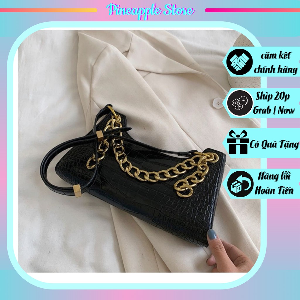 Túi Xách Kẹp Nách Dây Xích Da Cá Sấu Siêu Sang T09