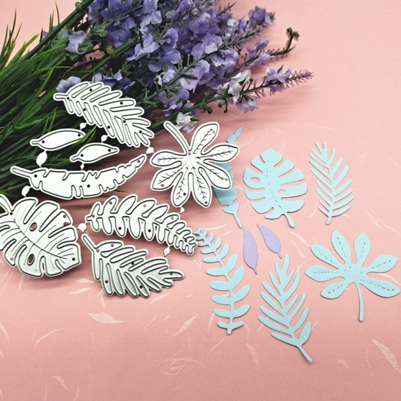 Khuôn Cắt Hình In Nổi Bằng Kim Loại Hình Lá Cây Dùng Trang Trí Thiệp