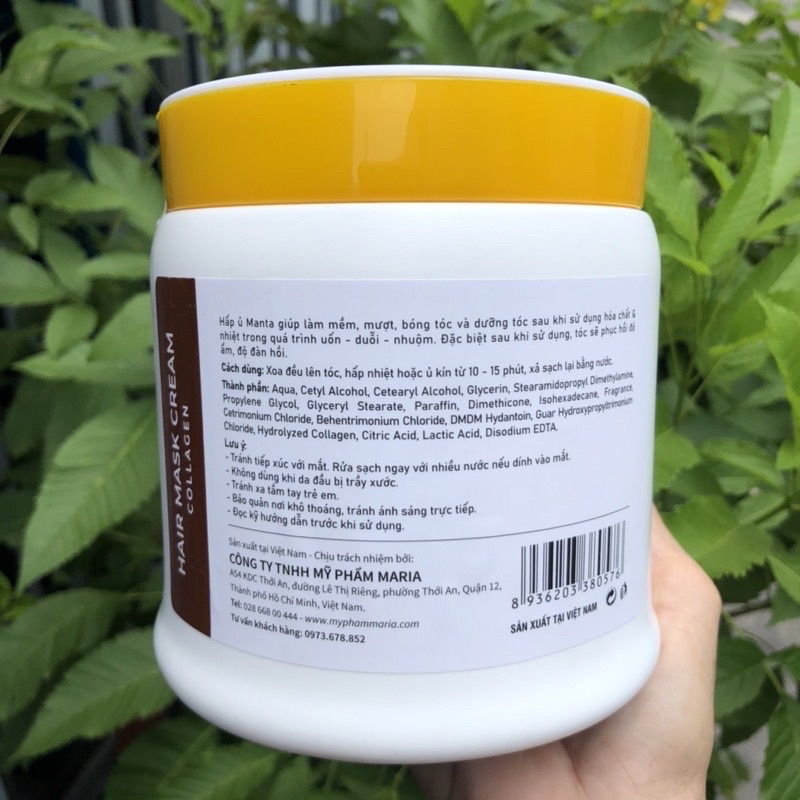 MẶT NẠ HẤP Ủ PHỤC HỒI TÓC MANTA COLLAGEN SALON HAIR MASK GREAM 1000 ML