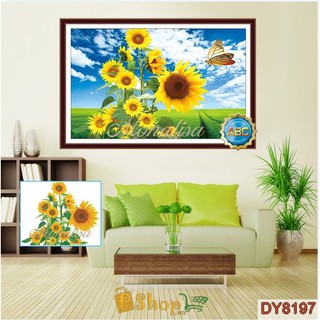 Tranh đính đá Hoa Hướng Dương - DY8197 (90x60 cm)