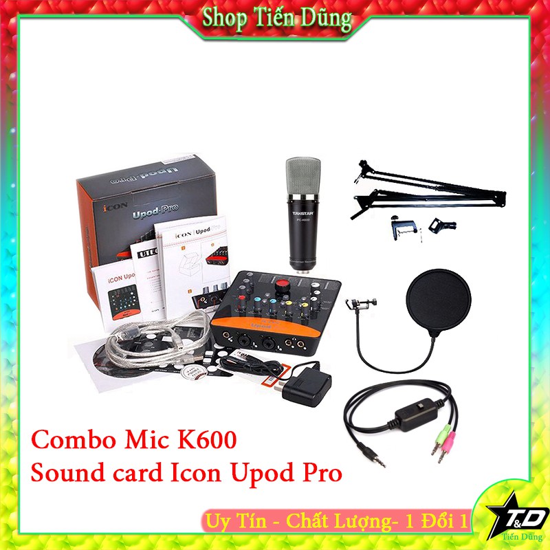 COMBO MICRO THU ÂM TAKSTAR PC-K600 ICON UPORD PRO CHÂN MÀNG DÂY MA2 DÂY CANON DÀI 3M - BỘ LIVESTREAM ĐẦY ĐỦ