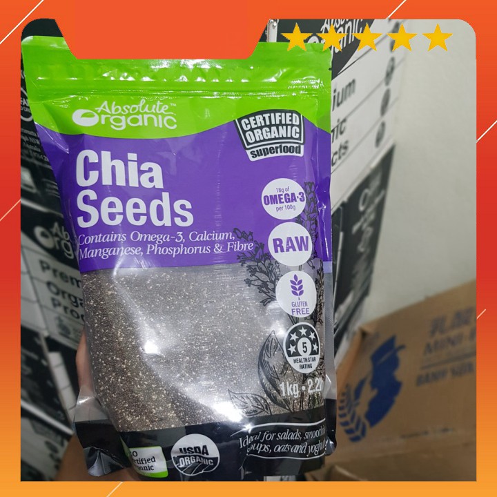 Hạt chia Úc tím Absolute Organic Chia Seeds 1kg