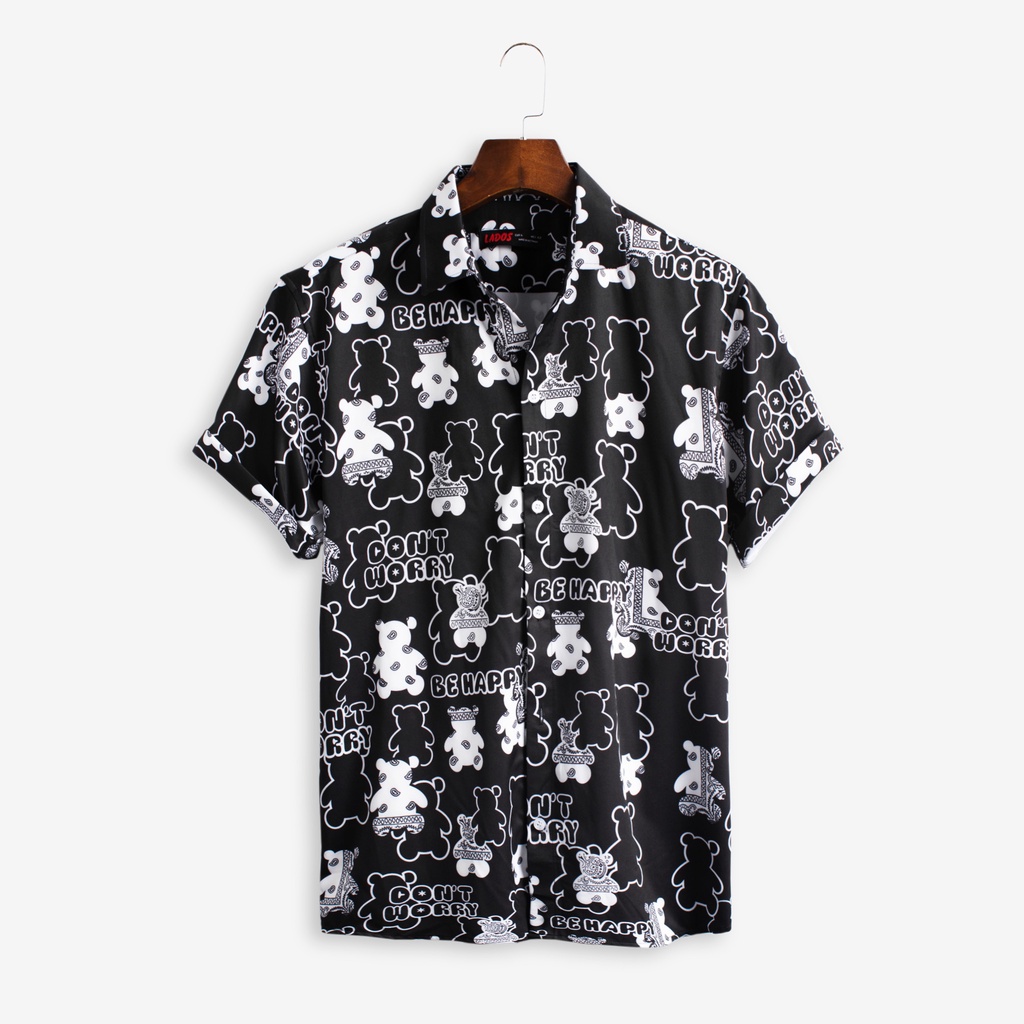 Áo Sơ Mi Nam Nữ Tay Ngắn Form Rộng Họa Tiết 4LUCKY - 8068 - Chất sơ mi lụa không nhăn co giãn tốt thấm hút mồ hôi tốt | BigBuy360 - bigbuy360.vn