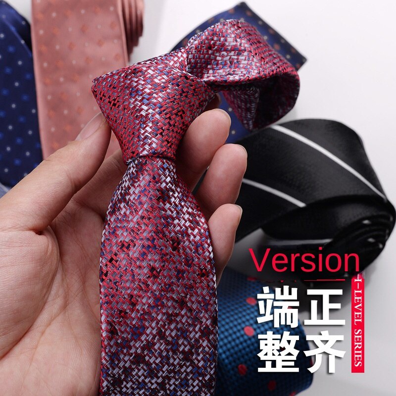 Cà Vạt Nam Bản Nhỏ 6CM Màu Đỏ Thời Trang Mới