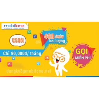 SIM C90n sẵn gói tháng đầu. 180Gb + gọi miễn phí