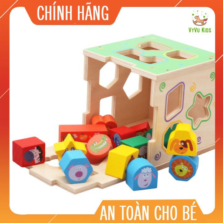 Hộp thả hình khối gỗ hình con vật Montessori♥️CHÍNH HÃNG♥️ĐỒ CHƠI GIÁO DỤC♥️khám phá thế giới