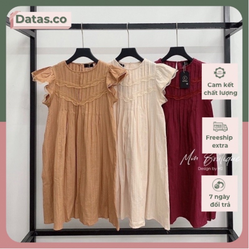 VÁY ĐẦM DÁNG SUÔNG CỔ TRÒN CÁNH TIÊN