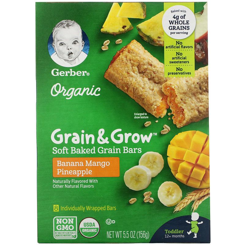 (Date 01/2023) Bánh quy mềm ngũ cốc nguyên cám nhân trái cây Gerber Grain & Grow