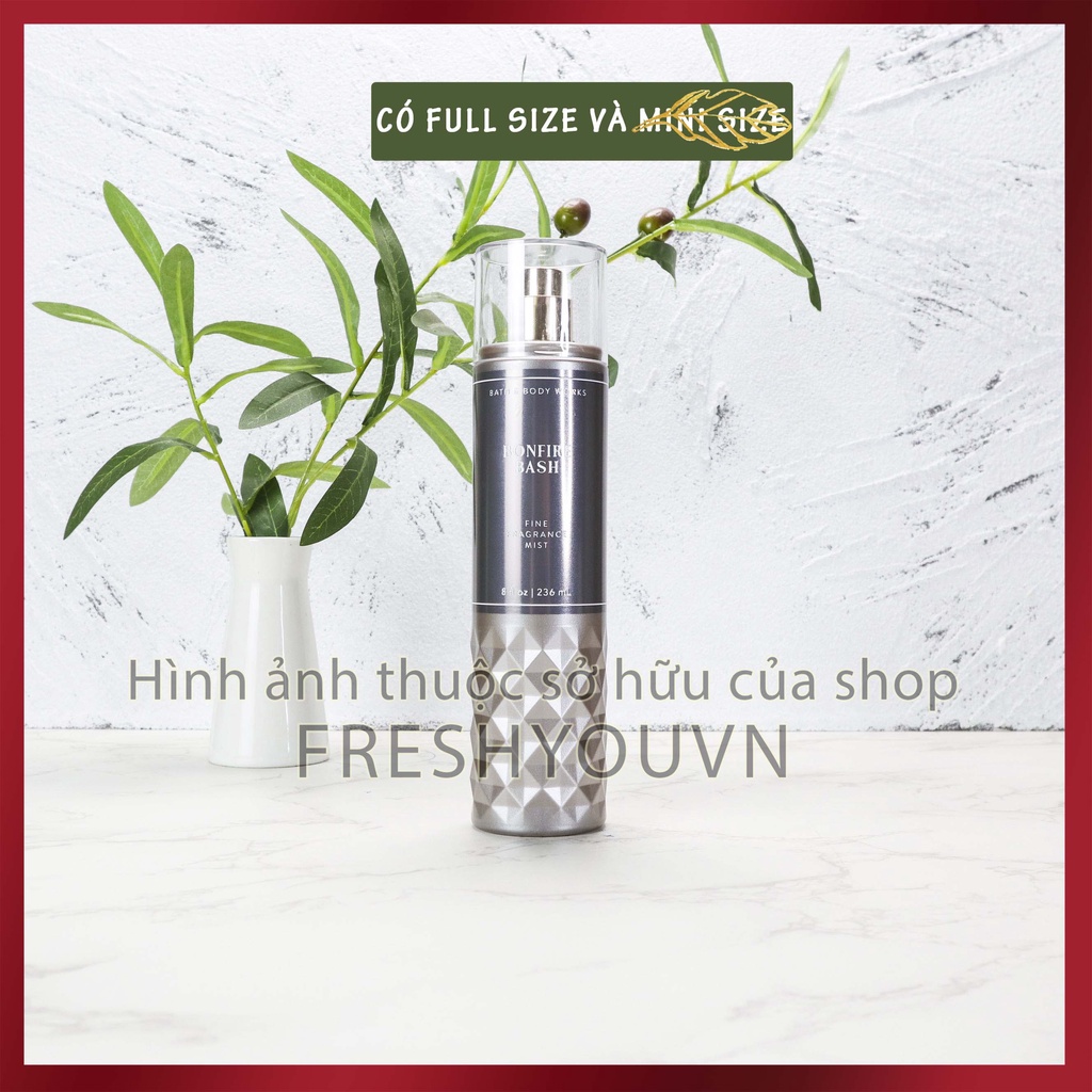 Bonfire Bash - Full Xịt thơm toàn thân body mist Bath & Body Works _ BST Final Fall - Gỗ