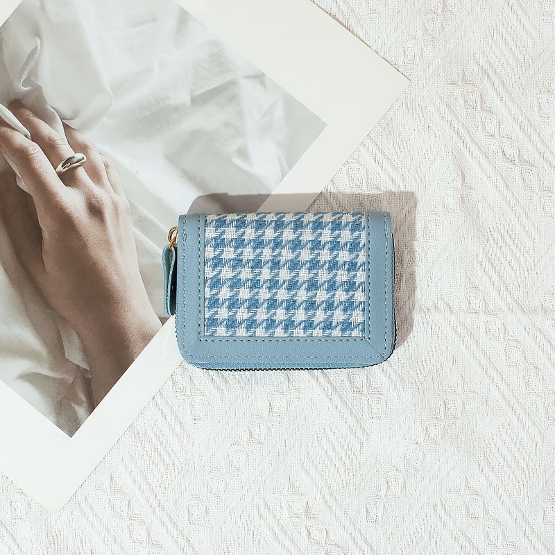 Ví da ngắn mini KAITIFEI dạng gập nhiều ngăn đựng thẻ nhỏ gọn bỏ túi dễ thương thời trang Hàn Quốc cho nữ