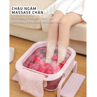 Chậu ngâm chân massage thư giãn thông minh gấp gọn tiện lợi b010