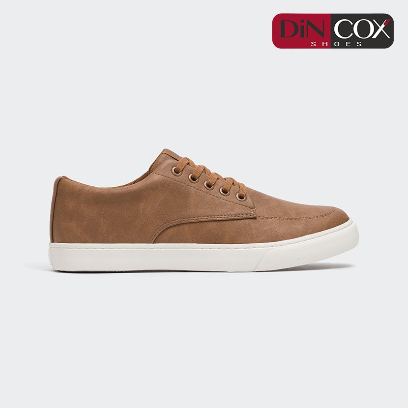 Giày Sneaker Da Nam DINCOX D06 Thể Thao, Năng Động Tan/White