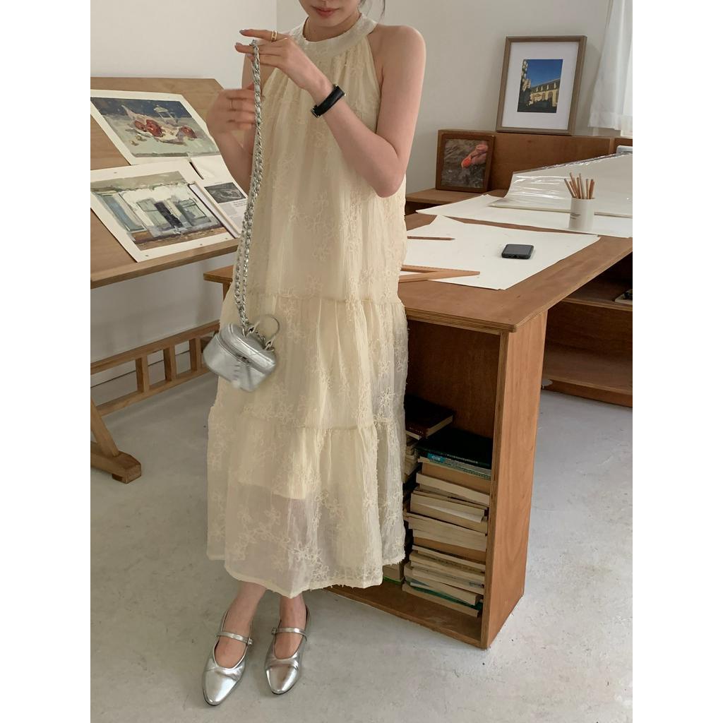 Đầm Hai Dây Thêu Hoa Phong Cách Retro 62352