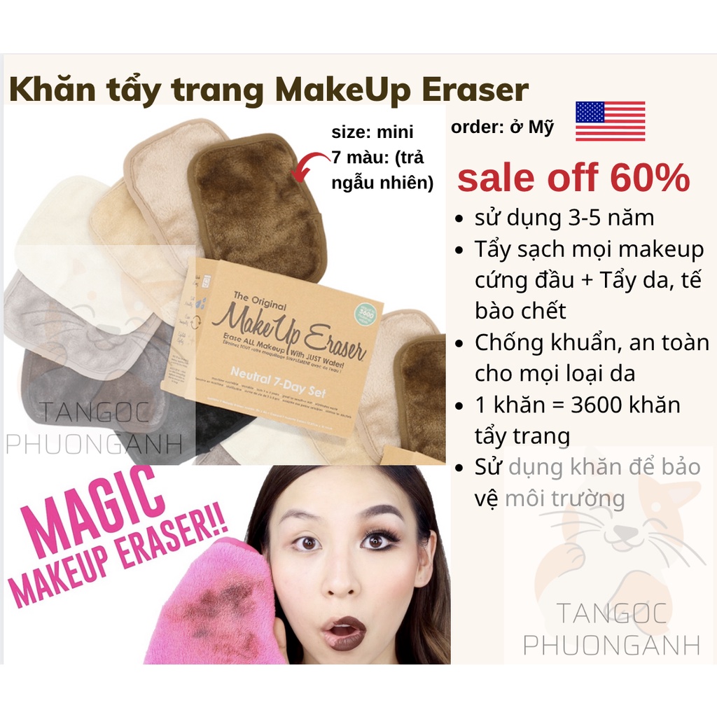 (bill us) Khăn tẩy trang makeup eraser