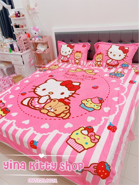 Chăn drap Hello Kitty