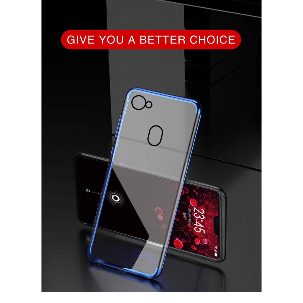 Ốp lưng OPPO F7 dẻo trong suốt viền xi màu