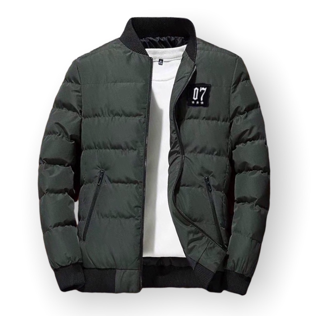 Áo Ấm Nam 3 Lớp Trần Bông, Áo Khoác Phao Mùa Đông Dày Mịn Thêu Logo 07 Phong Cách Trẻ Trung Năng Động NEW UNISEX