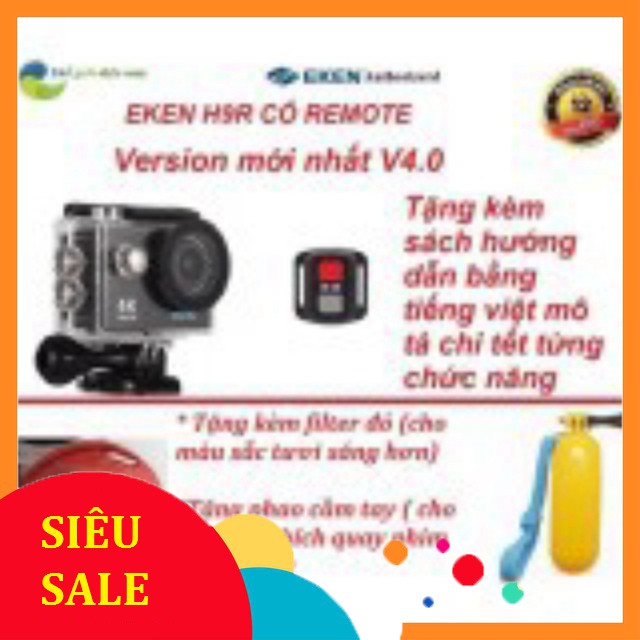 [SiêuRẻ] [Freeship toàn quốc từ 50k] Camera thể thao Eken H9R(có remote) version 8.1 tặng phao nổi .