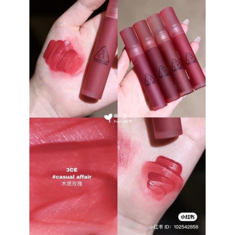 Son 3CE Blur Water Tint Casual Affair – Màu Hoa Hồng Khô