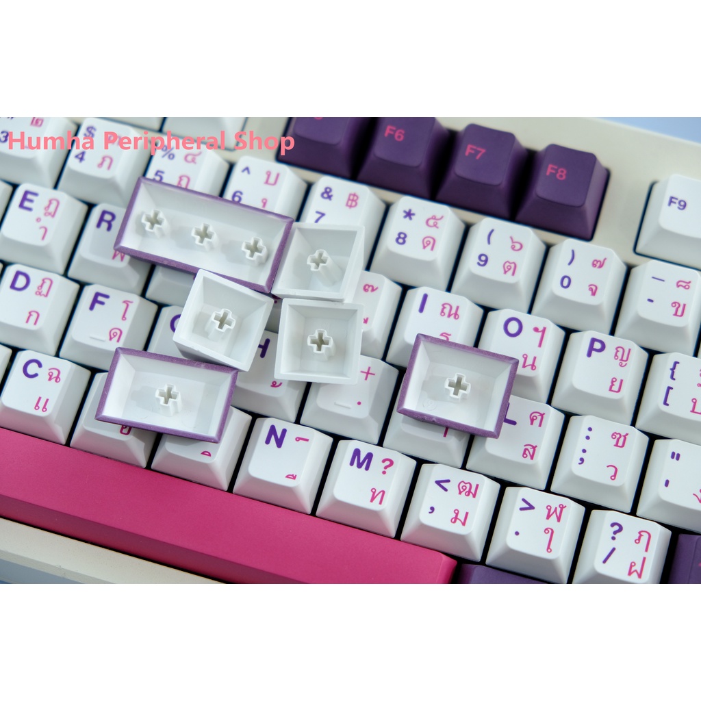 Humha THAI keycap PBT Chất Liệu Nhuộm Màu Họa Tiết Cherry profile Cá Tính Cho Bàn Phím Cơ