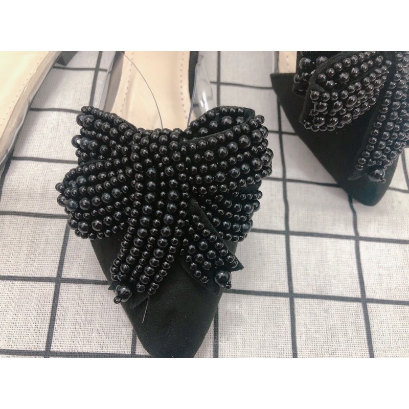 Dép Sục Nữ Mica Đính Nơ Ngọc Sang Chảnh HCG