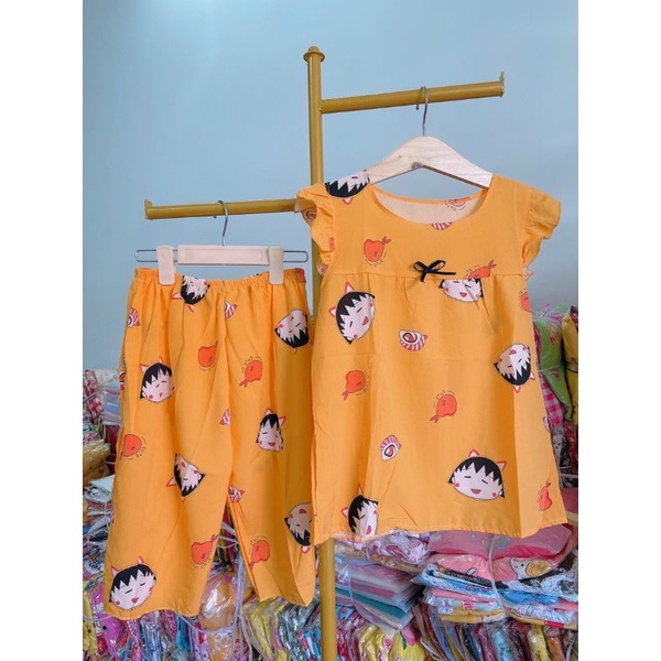 Bộ tay ngắn quần lửng vải lụa hàn sale sốc