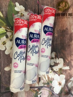 Bông tẩy trang Aura 150 miếng
