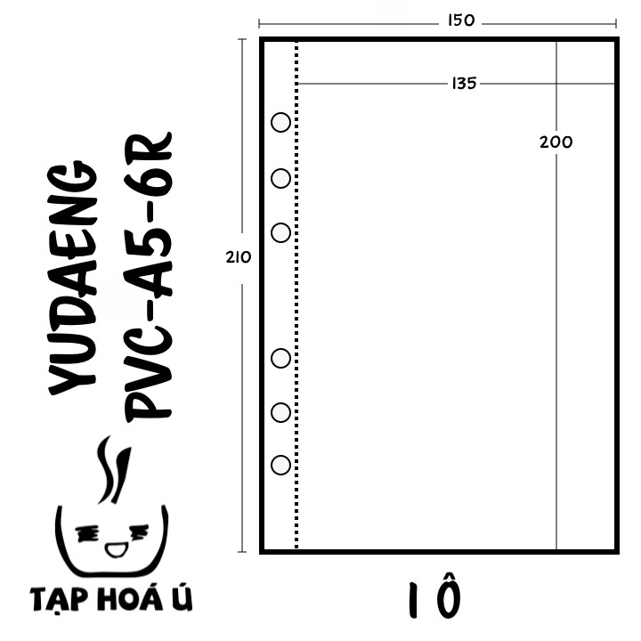 SHEET PVC YUDAENG DÙNG CHO BÌA A5 - 6 CÒNG (4 LOẠI)