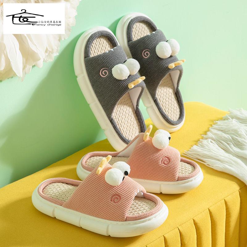 Dép Cotton Lanh Đế Mềm Mang Trong Nhà Phong Cách Nhật Bản Cho Nữ