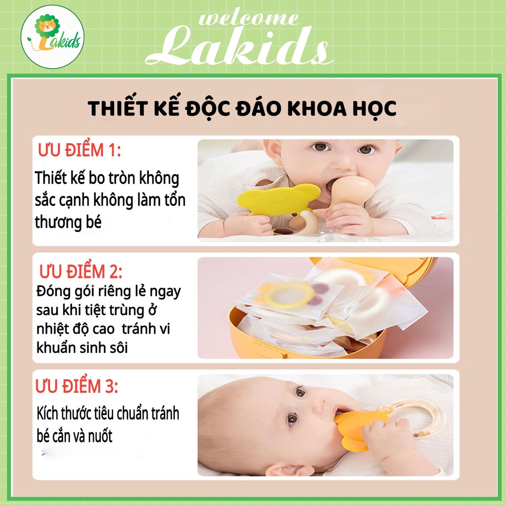 Bộ đồ chơi xúc xắc cho bé gặm nướu cho bé sơ sinh chính hãng duhoon gồm 10 chi tiết loại siêu cao cấp có hộp đựng LAKIDS