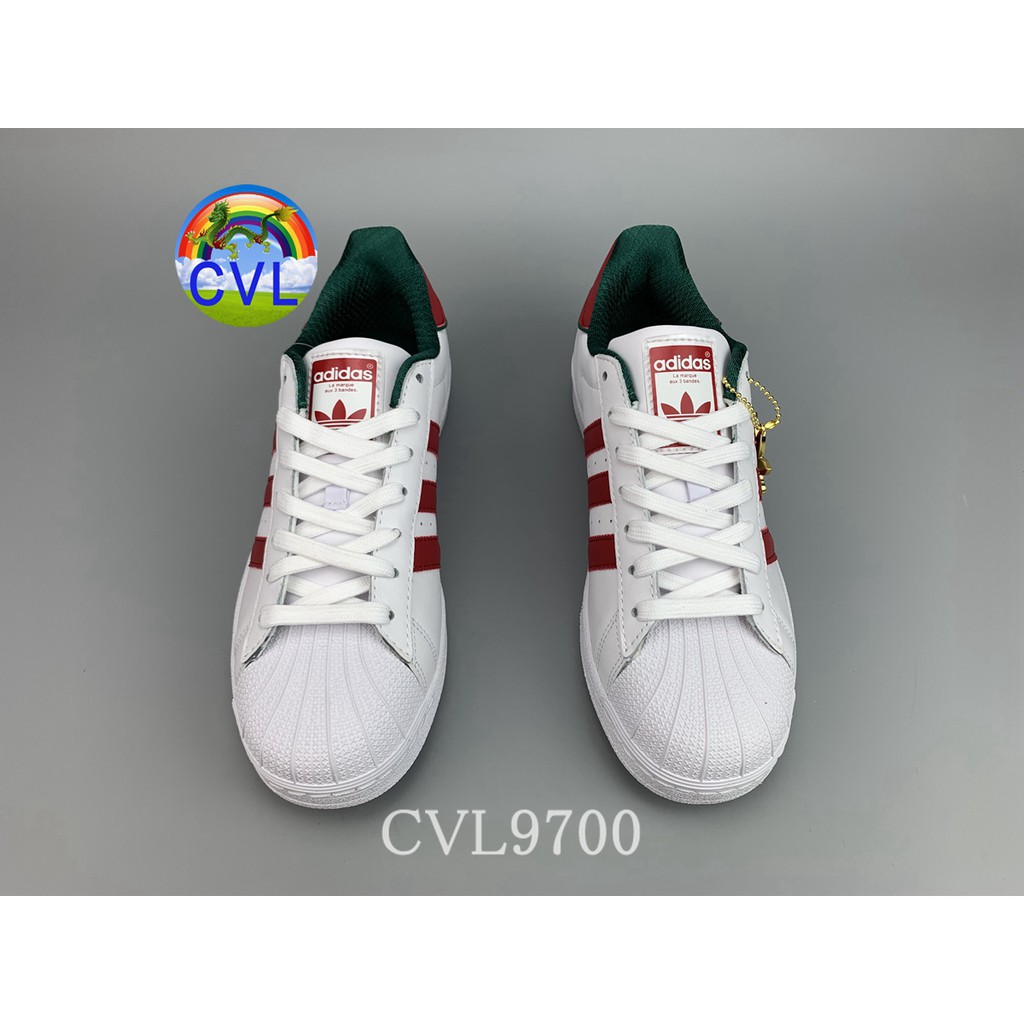 Adidas Men's And Women's Sneakers Adi Superstar Clover Soft Sole Shoes D96974 Red Stripe Green Inside