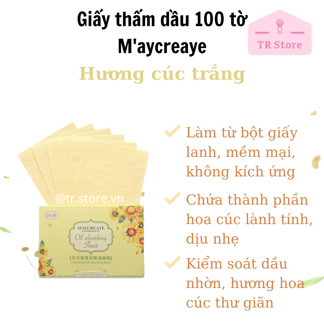 Giấy thấm dầu 100 tờ Maycreate | BigBuy360 - bigbuy360.vn