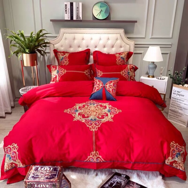 Bộ lụa thêu 6 món hoạ tiết sang chảnh