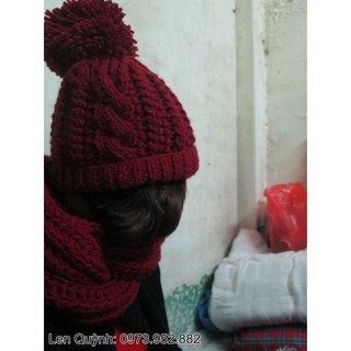 Bộ khăn ống mũ len chuông