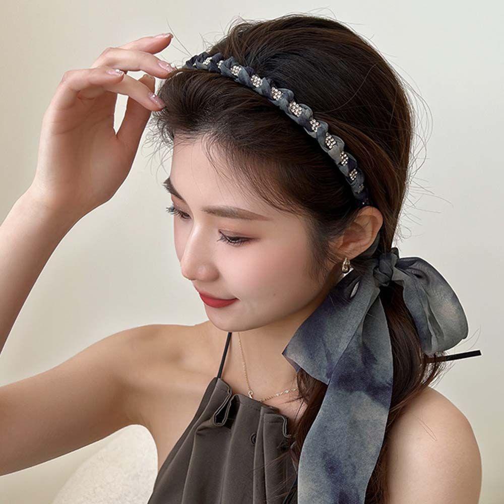 2 Băng Đô Cài Tóc In Họa Tiết Đơn Giản Thời Trang Mùa Hè Cho Nữ|Khăn Choàng Cổ Vải Lụa Họa Tiết Hoa Thời Trang