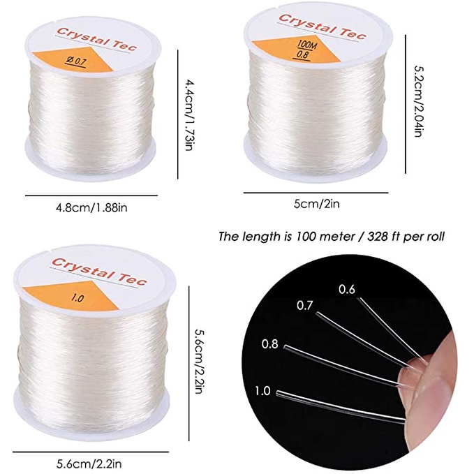 Cuộn Dây Co Giãn Pha Lê Trong Suốt Dùng Làm Trang Sức Thủ Công / Vòng Đeo Tay DIY