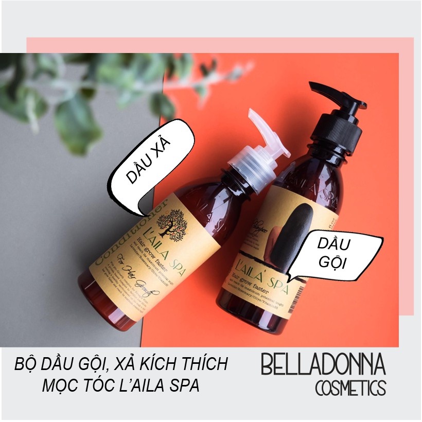 Bộ Dầu Gội Xả Thảo Mộc Kích Thích Mọc Tóc Laila Spa Hair Grow Faster Shampoo & Conditioner 200ml x 2